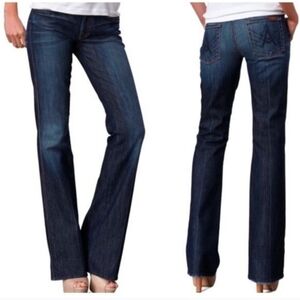 7 For All Mankind Dark Wash Flare Cut A Pocket Jeans7 For All Mankind Dark Wash